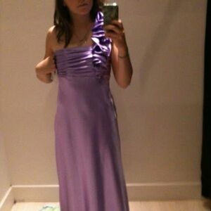 Jessica McClintock One Shoulder Purple Dress